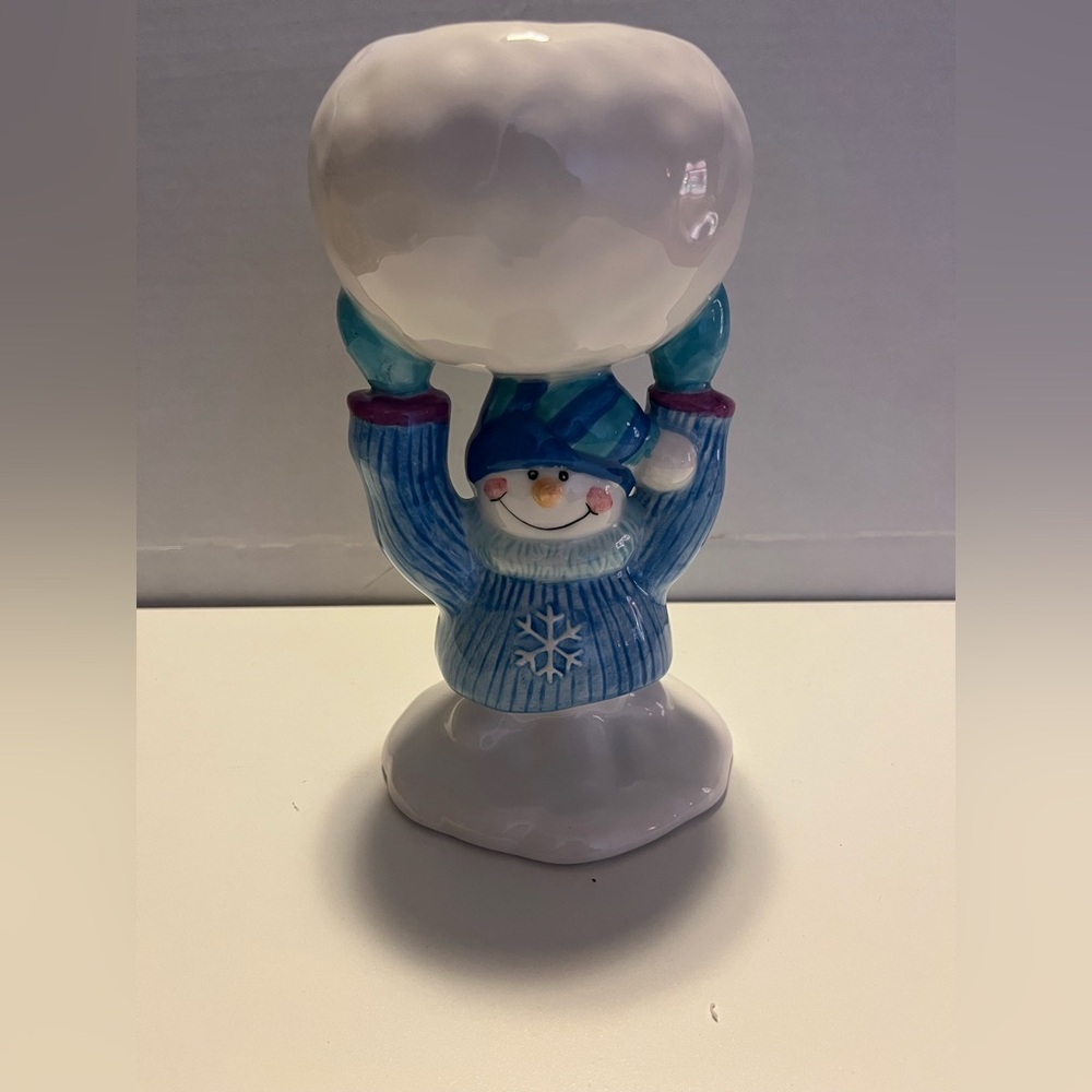 Snowman Ceramic Candy Dish
